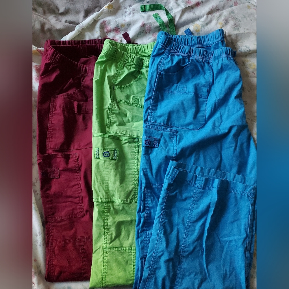 3 pairs WonderWinks scrub pants 2X tall